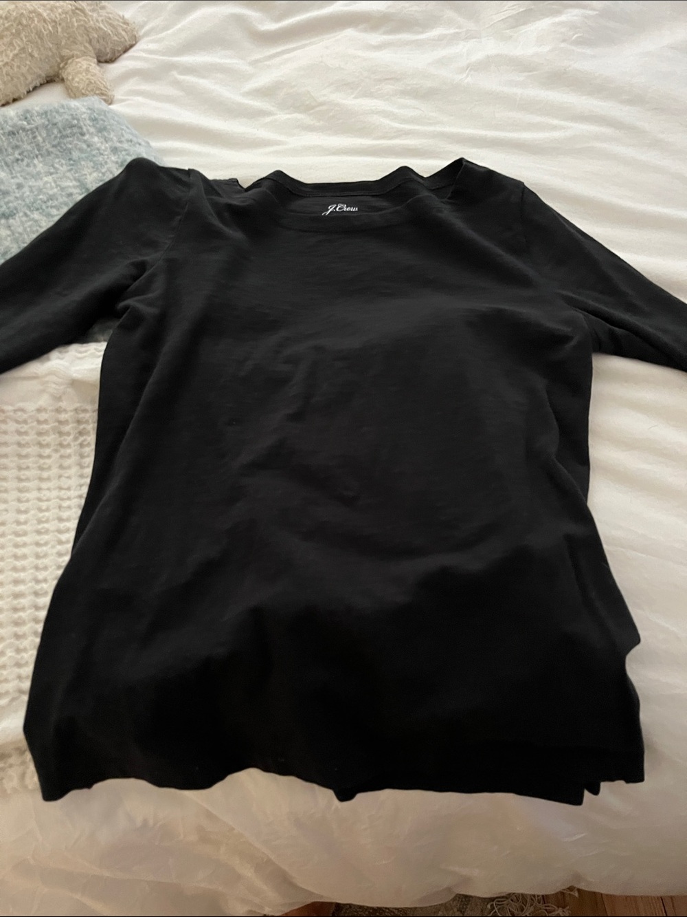 J. Crew Black Long Sleeve Scoop Neck Tee